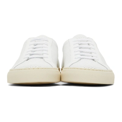 Shop Common Projects White Perforated Achilles Low Sneakers