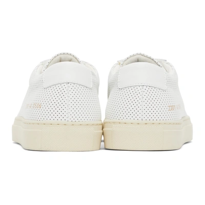 Shop Common Projects White Perforated Achilles Low Sneakers