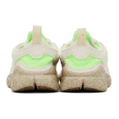 Shop Nike Off-white & Green Free Run Trail Premium Sneakers In Coconut Milk/lime Glow