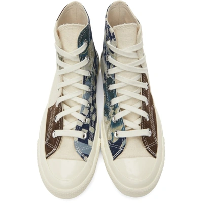 Shop Converse Beige & Blue Tropical Shirt Chuck 70 High Sneakers In Multi/egret