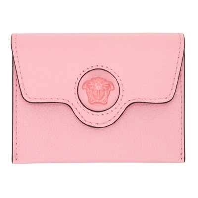 Shop Versace Pink 'la Medusa' Wallet