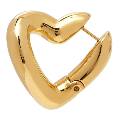 Shop Balenciaga Gold Loop Heart Earrings In Shiny Gold