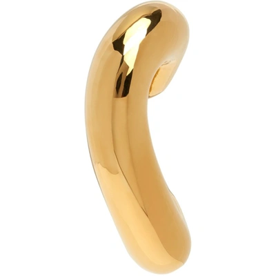 Shop Balenciaga Gold Loop Heart Earrings In Shiny Gold