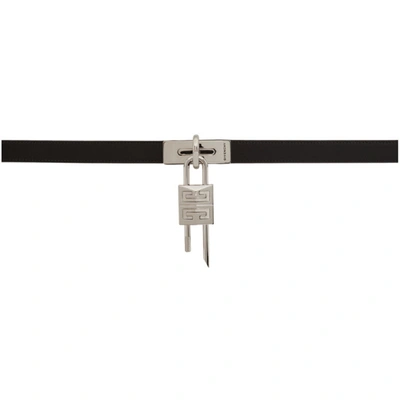 Shop Givenchy Black 4g Turnlock Belt