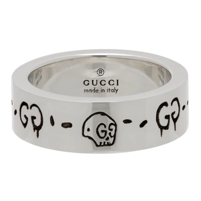 Shop Gucci Silver 'ghost' Ring