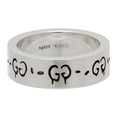 Shop Gucci Silver 'ghost' Ring
