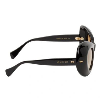 Shop Gucci Black Gg0990 Sunglasses In Black/yellow