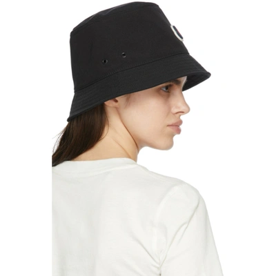 Shop Moncler Black Logo Bucket Hat