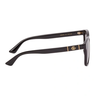 Shop Gucci Black Thin Square Sunglasses