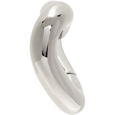 Shop Balenciaga Silver Loop Heart Earrings In Shiny Silver