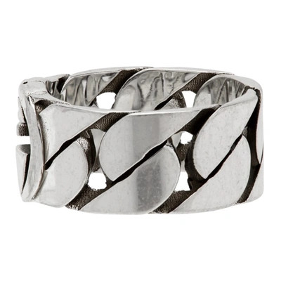 Shop Gucci Silver Thin Chain Interlocking G Ring