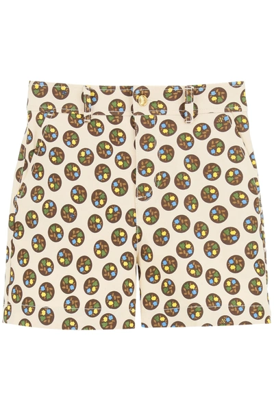 Shop Tory Burch Floral Dot Shorts In Floral Dot (beige)