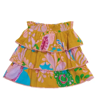 Shop Zimmermann Teddy Floral Cotton Skirt In Yellow