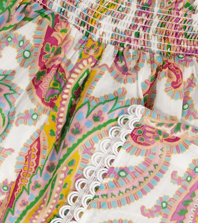 Shop Zimmermann Teddy Paisley Cotton Shorts In Multicoloured