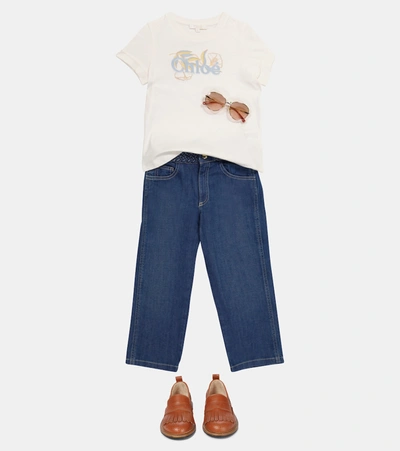 Shop Chloé Stretch-cotton Jeans In Blue