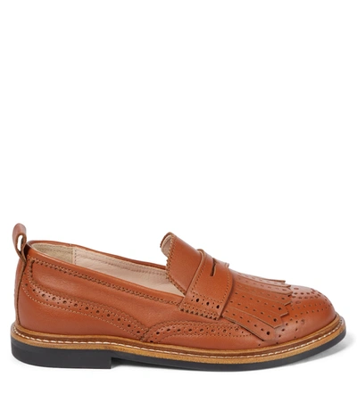 Shop Chloé Leather Loafers In Brown