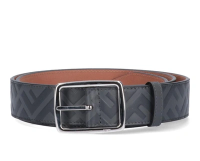 Shop Fendi Ff Motif Print Belt In Grey