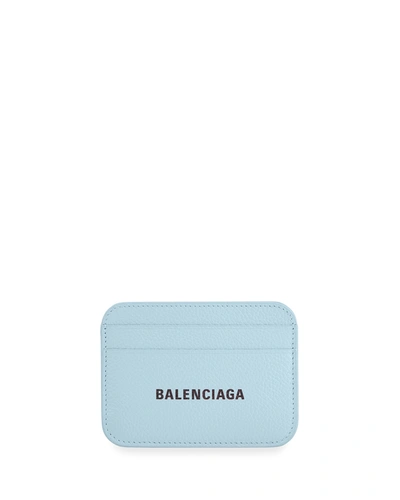 Shop Balenciaga Cash Card Holder - Grained Calf In 4791 Blu Grey