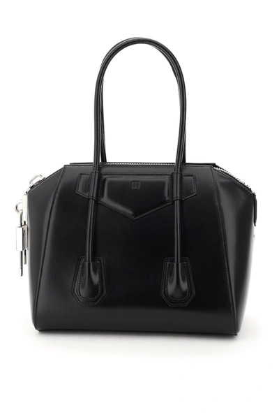 Shop Givenchy Antigona Lock Small Bag In Black