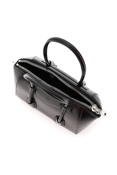 Shop Givenchy Antigona Lock Small Bag In Black