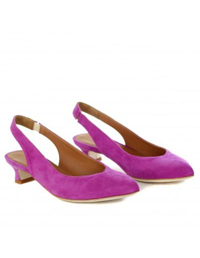 Shop Aerea Chanel With Heel Strap In Violet