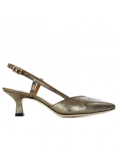 Shop Aerea Décolléte With Heel Strap In Bronze