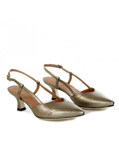 Shop Aerea Décolléte With Heel Strap In Bronze