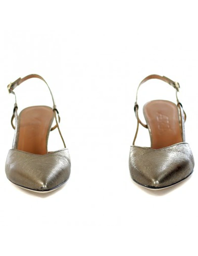 Shop Aerea Décolléte With Heel Strap In Bronze