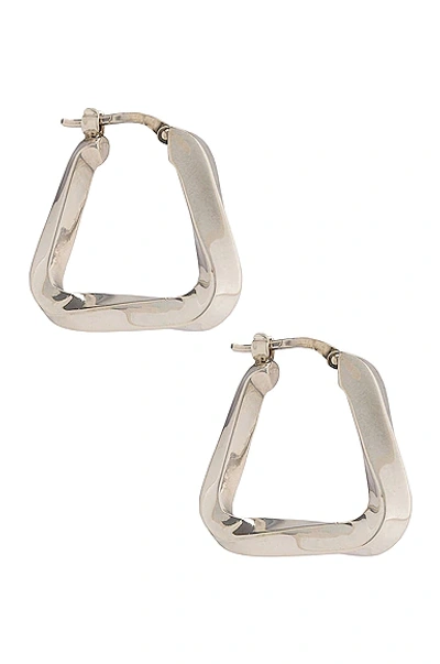Shop Bottega Veneta Triangle Earrings In Silver