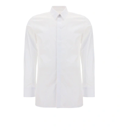 Shop Givenchy 4g Embroidered Poplin Shirt In White