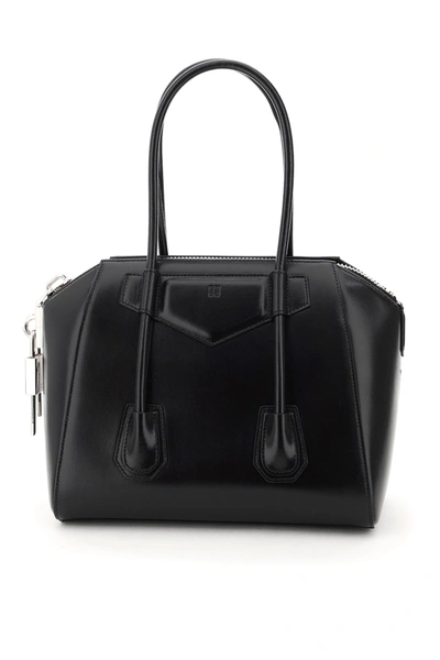 Shop Givenchy Antigona Lock Small Top Handle Bag In Black