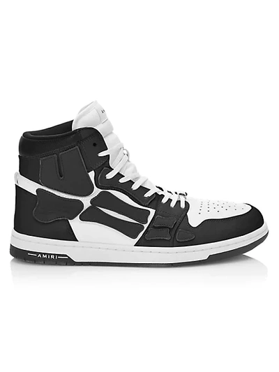 Shop Amiri Skeleton Bone High-top Sneakers In Black White