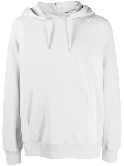 Shop Helmut Lang Back-logo Cotton Hoodie In Grau