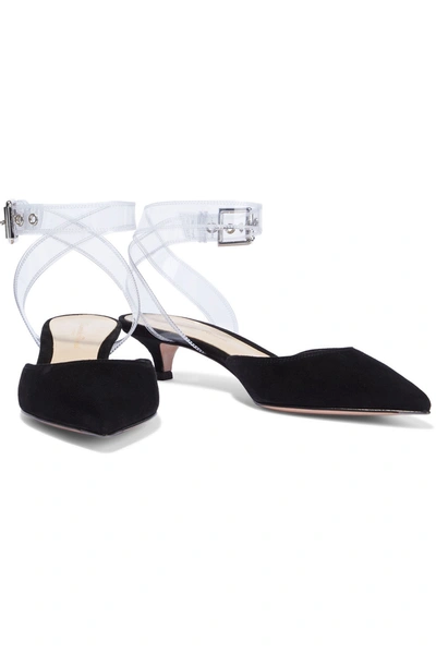 Shop Gianvito Rossi Plexi 35 Pvc And Suede Pumps In Black