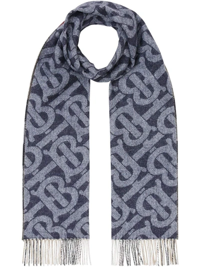 Shop Burberry Tb Monogram Patterned Fringed Scarf In Multi