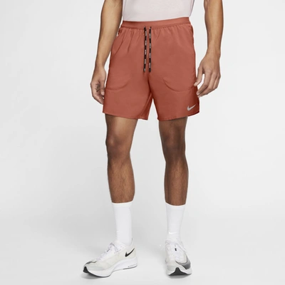 Shop Nike Men's Flex Stride 7" Brief Running Shorts In Orange
