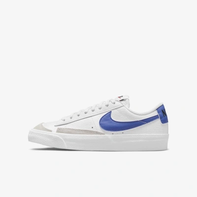 Shop Nike Blazer Low '77 Big Kids' Shoes In White,hyper Royal