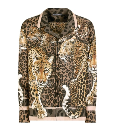 Shop Dolce & Gabbana Silk Animal Print Shirt In Multi