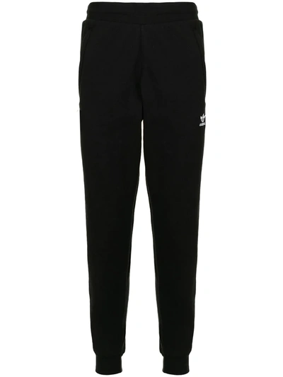 Shop Adidas Originals Side-stripe Logo Track Pants In Black