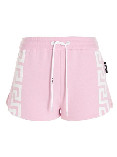 Shop Versace Women's Pink Cotton Shorts