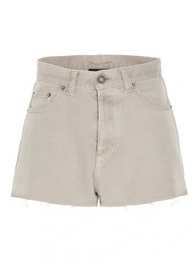 Shop Saint Laurent Women's Beige Cotton Shorts