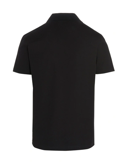 Shop Versace Men's Black Cotton Polo Shirt