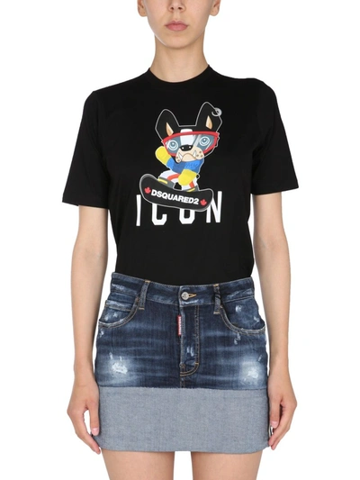 Shop Dsquared2 Women's Black Cotton T-shirt