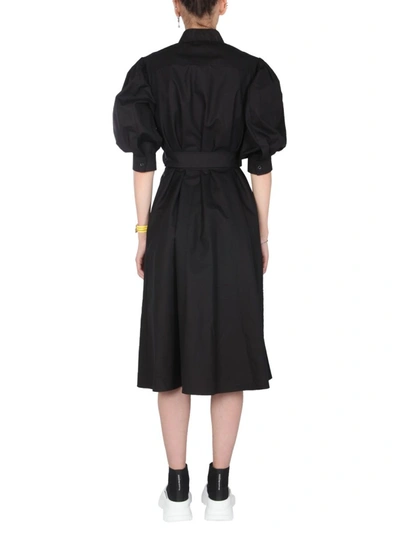 Shop Alexander Mcqueen Women's Black Cotton Dress
