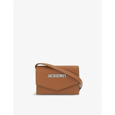 Shop Jacquemus Brown Le Porte Mini Leather Cross-body Bag
