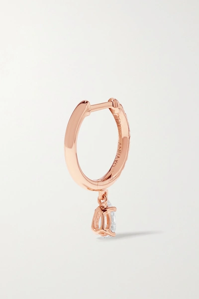 Shop Anita Ko Huggies 18-karat Rose Gold Diamond Single Hoop Earring