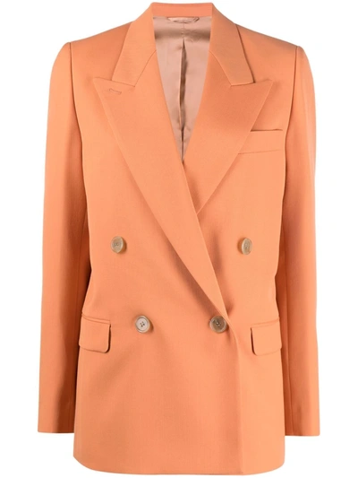 Shop Acne Studios Double-breasted Suit Jacket In Orange
