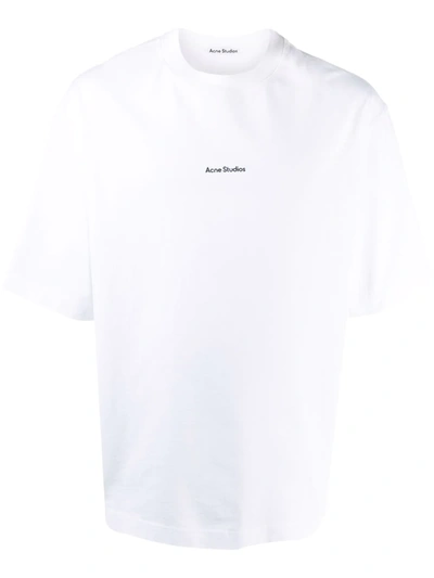 Shop Acne Studios Logo-print Cotton T-shirt In Weiss