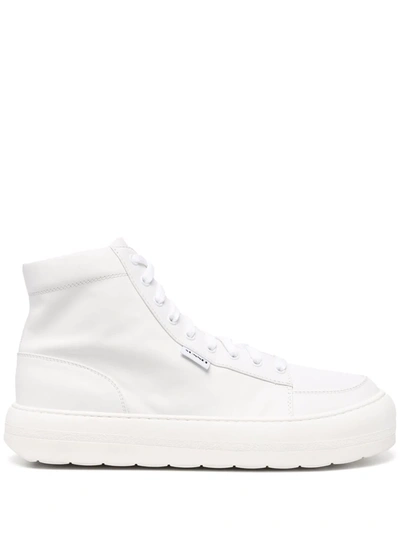 Sunnei White Leather Dreamy High-top Sneakers In Weiss