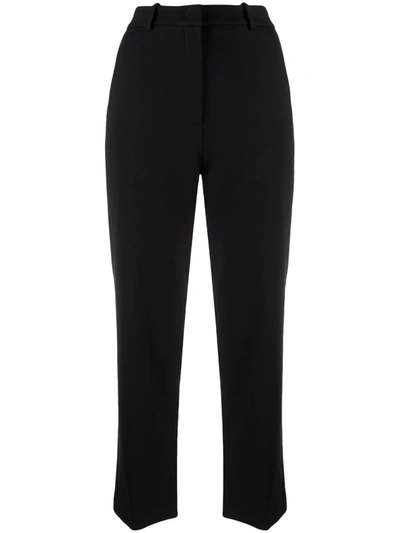 Shop Pinko Cropped Tailored Trousers In Schwarz